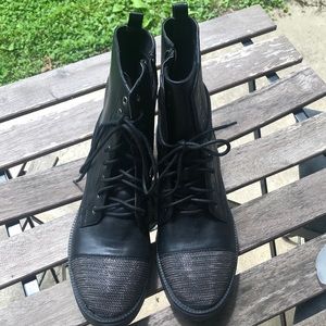 Black combat boots